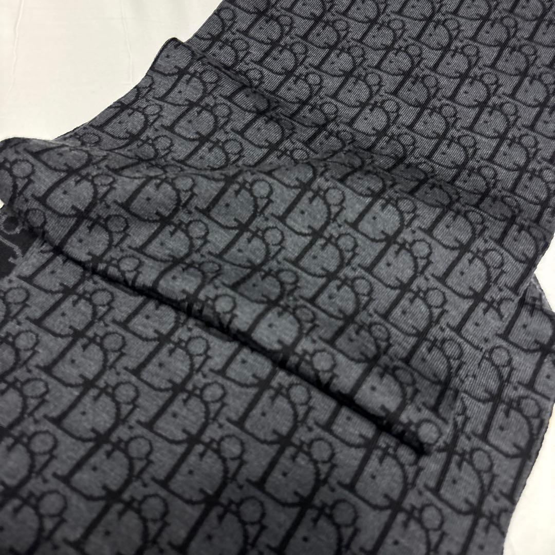 タグ付 極美品 Dior ディオール トロッター柄 マフラー ストール 黒 人気
