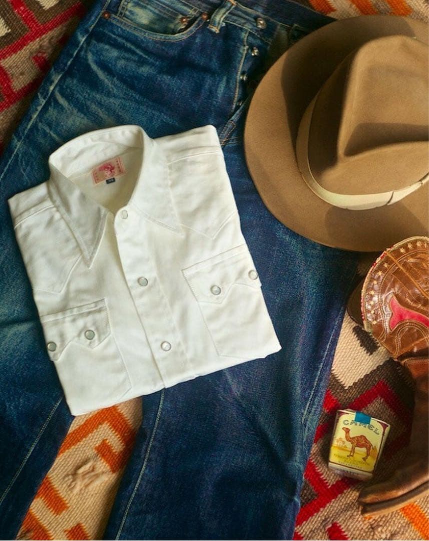 美品　ブライスランズ　ウエスタンシャツ　白　40