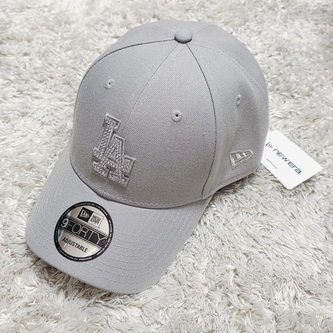 NEWERA 9FORTY ラインストーン キャップ グレー