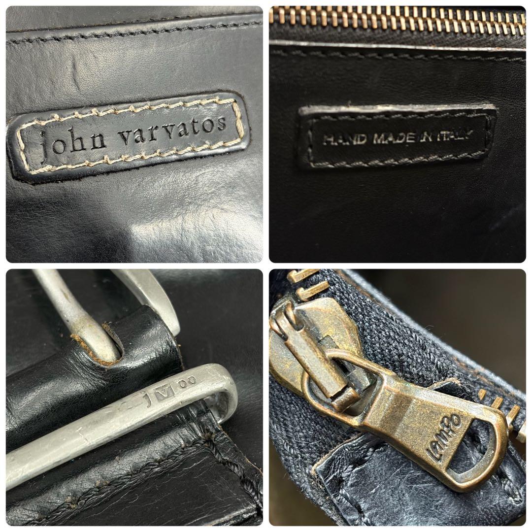 ジョンヴァルヴェイトス ショルダーバッグ メッセンジャー レザー ブラック