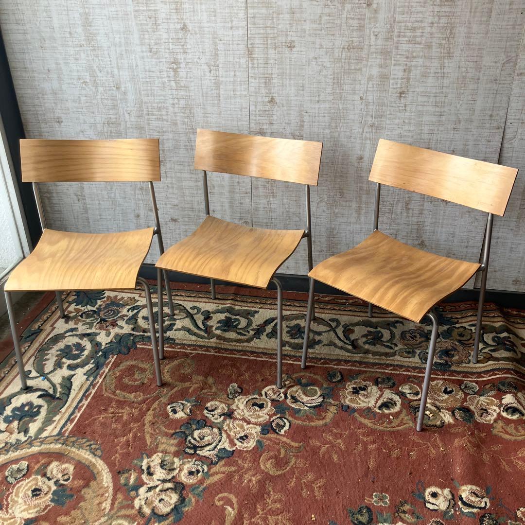 北欧レトロ ラムホルツ キャンパス プライウッドチェア 3脚セット