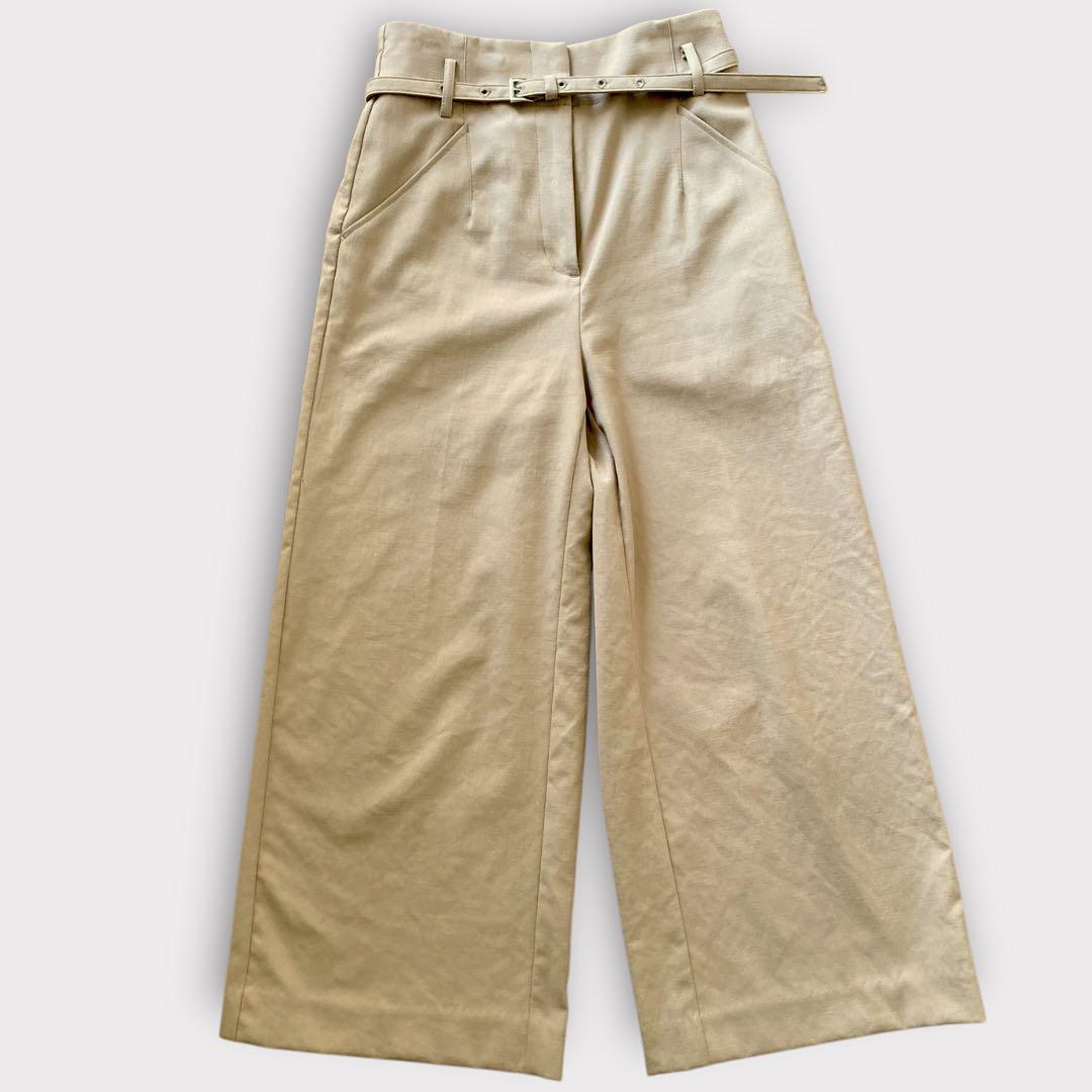 【美品】PLST(プラステ) リネンブレンド ノーカラー スーツ 上下セット