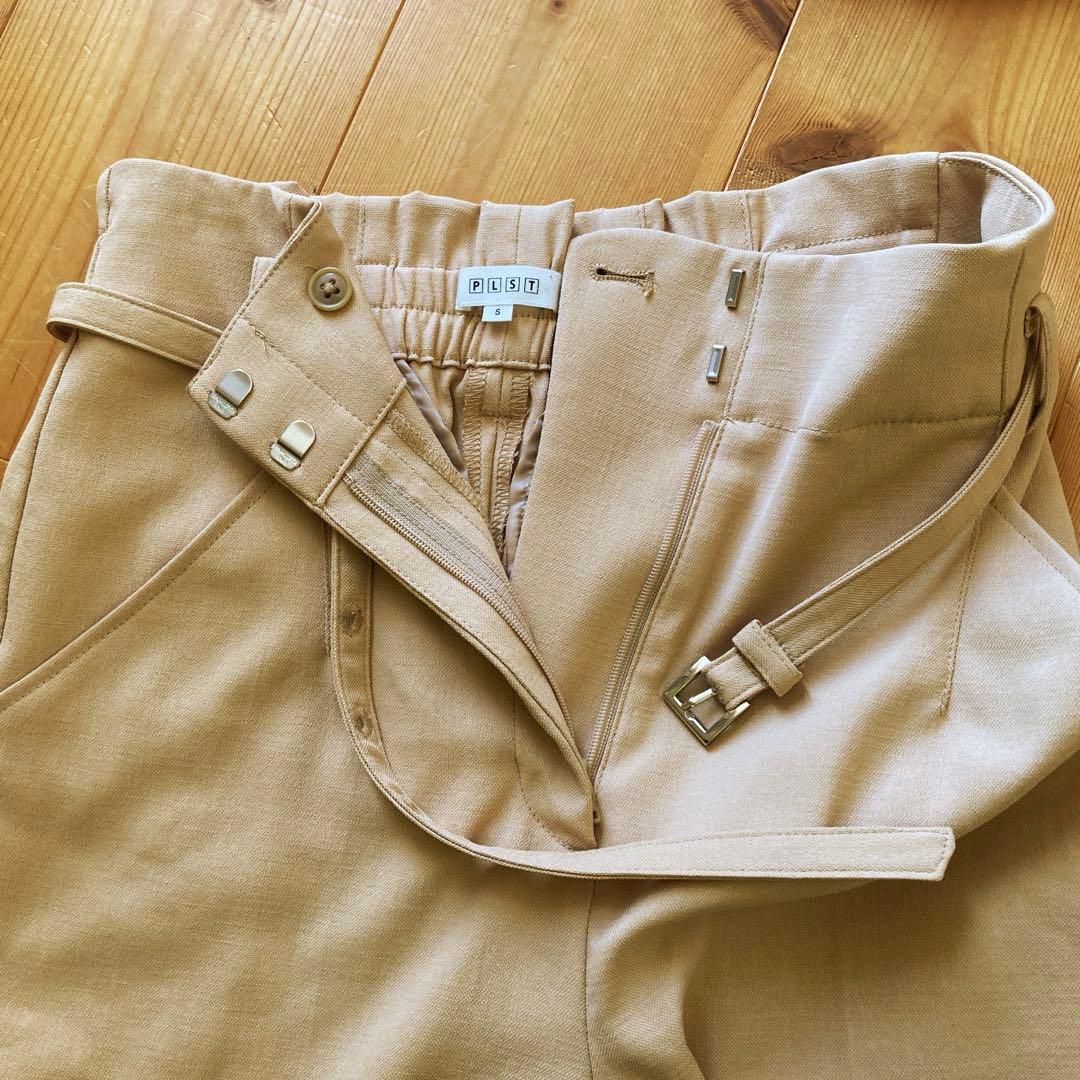 【美品】PLST(プラステ) リネンブレンド ノーカラー スーツ 上下セット