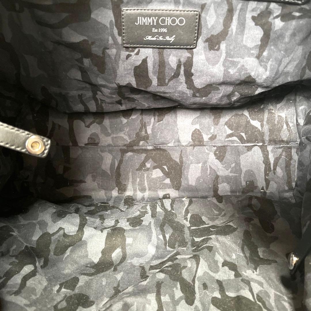 専用品JIMMY CHOO PIMLICO メタリックブルー トートバッグ