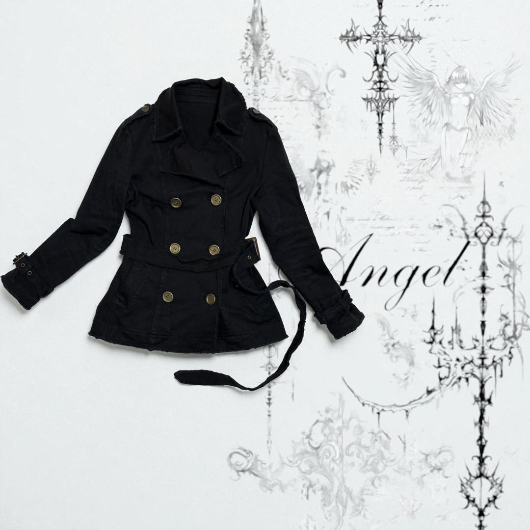 y2k パンクロック 黒 ビッグボタン スタッズチョーカー ベルト 平成ギャル