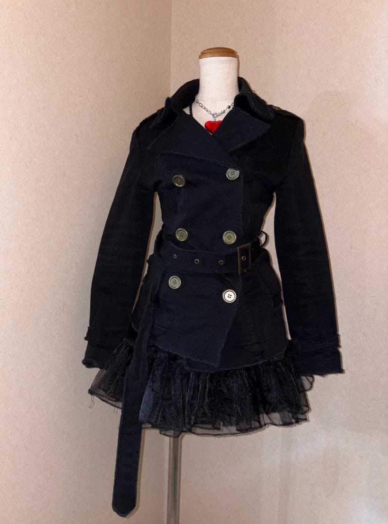 y2k パンクロック 黒 ビッグボタン スタッズチョーカー ベルト 平成ギャル