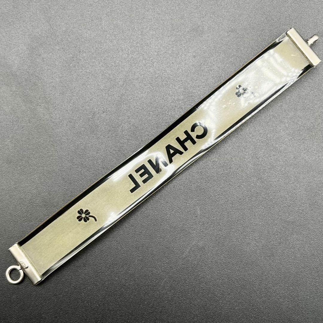 希少 CHANEL シャネル ラバーブレスレット ロゴ クローバー 立体デザイン