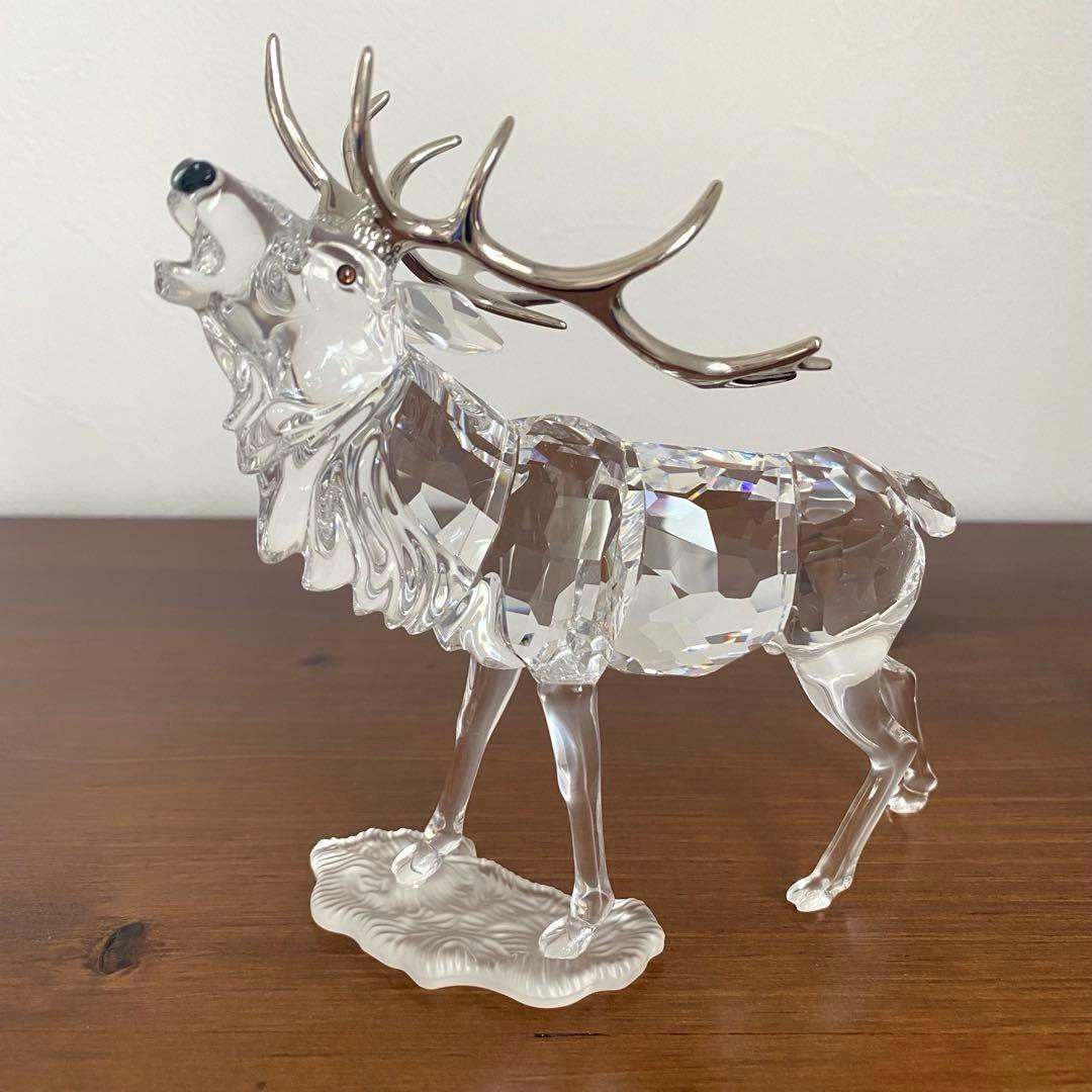 SWAROVSKI スワロフスキー クリスタル 雄ジカ 鹿 置物