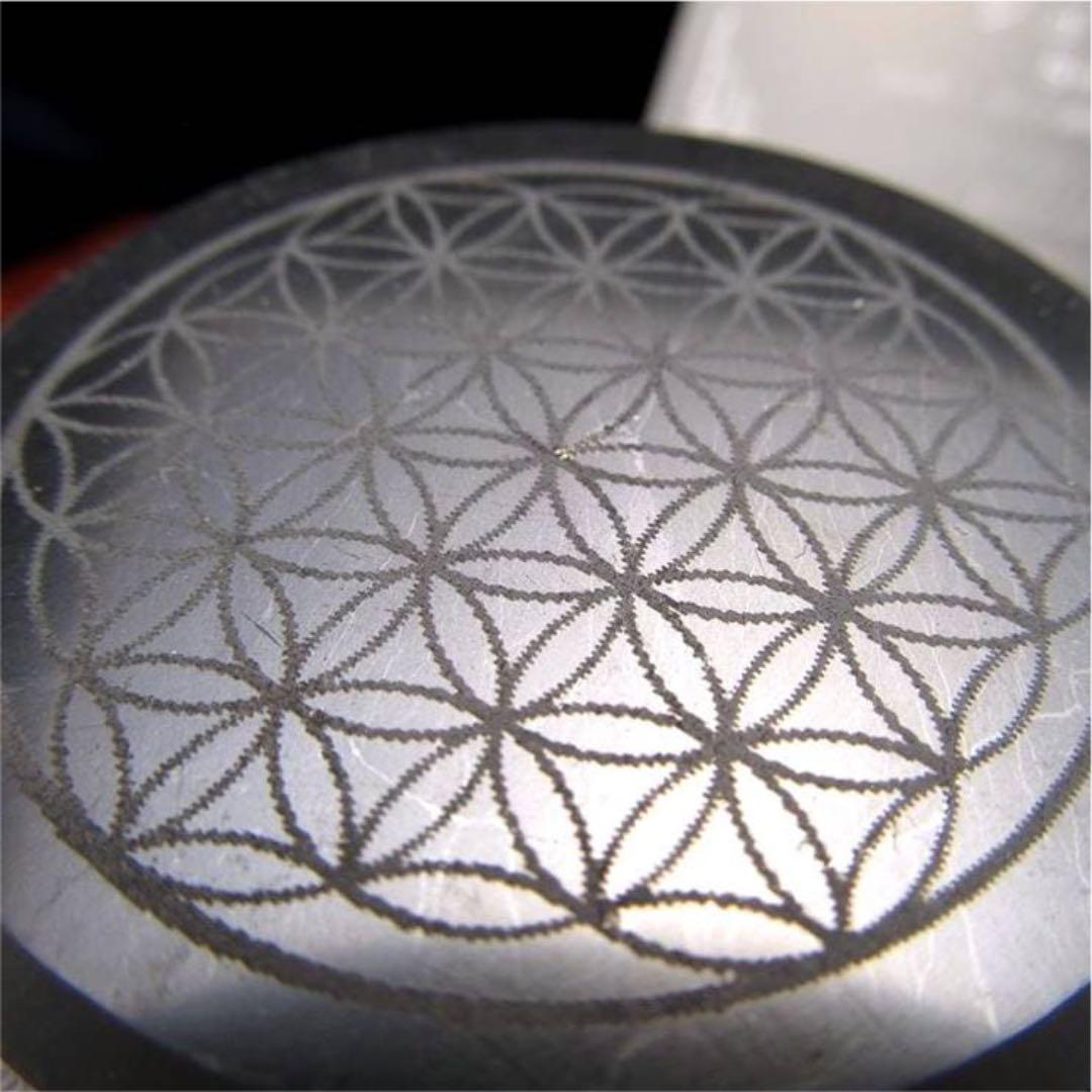 ★特選NEW★希少レア☆奇跡の石【シュンガイトフラワーオブライフプレート 】❤️