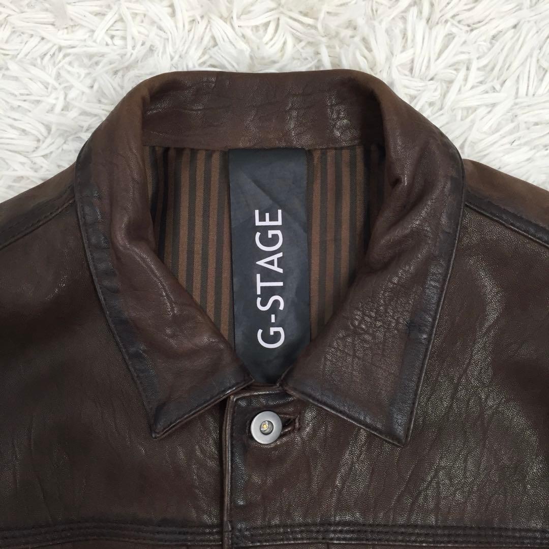 【タグ付未使用】G-STAGE ジーステージ ラムレザー 本革 ジャケット XL