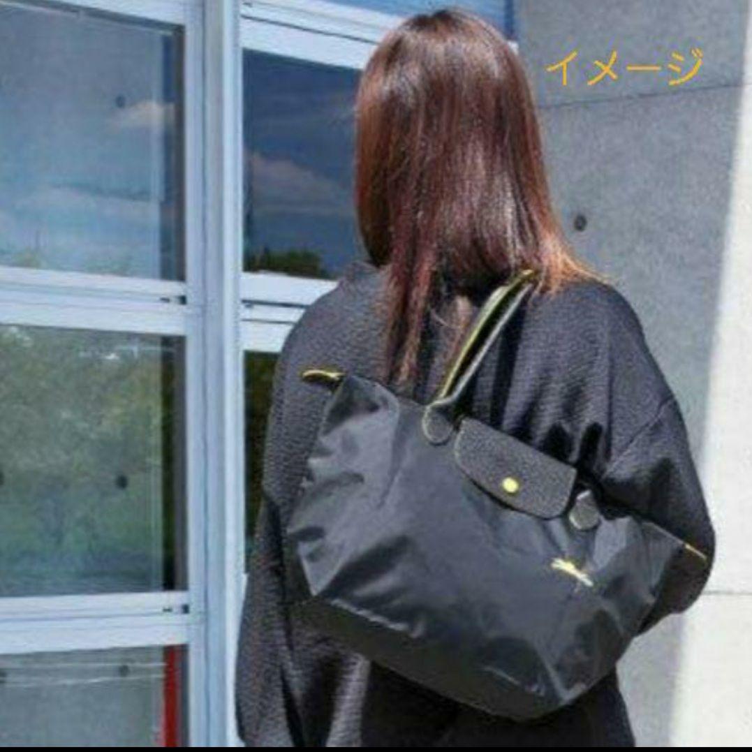 【新品】LONGCHAMP ル プリアージュ トートバッグ M ブラック 白刺繍