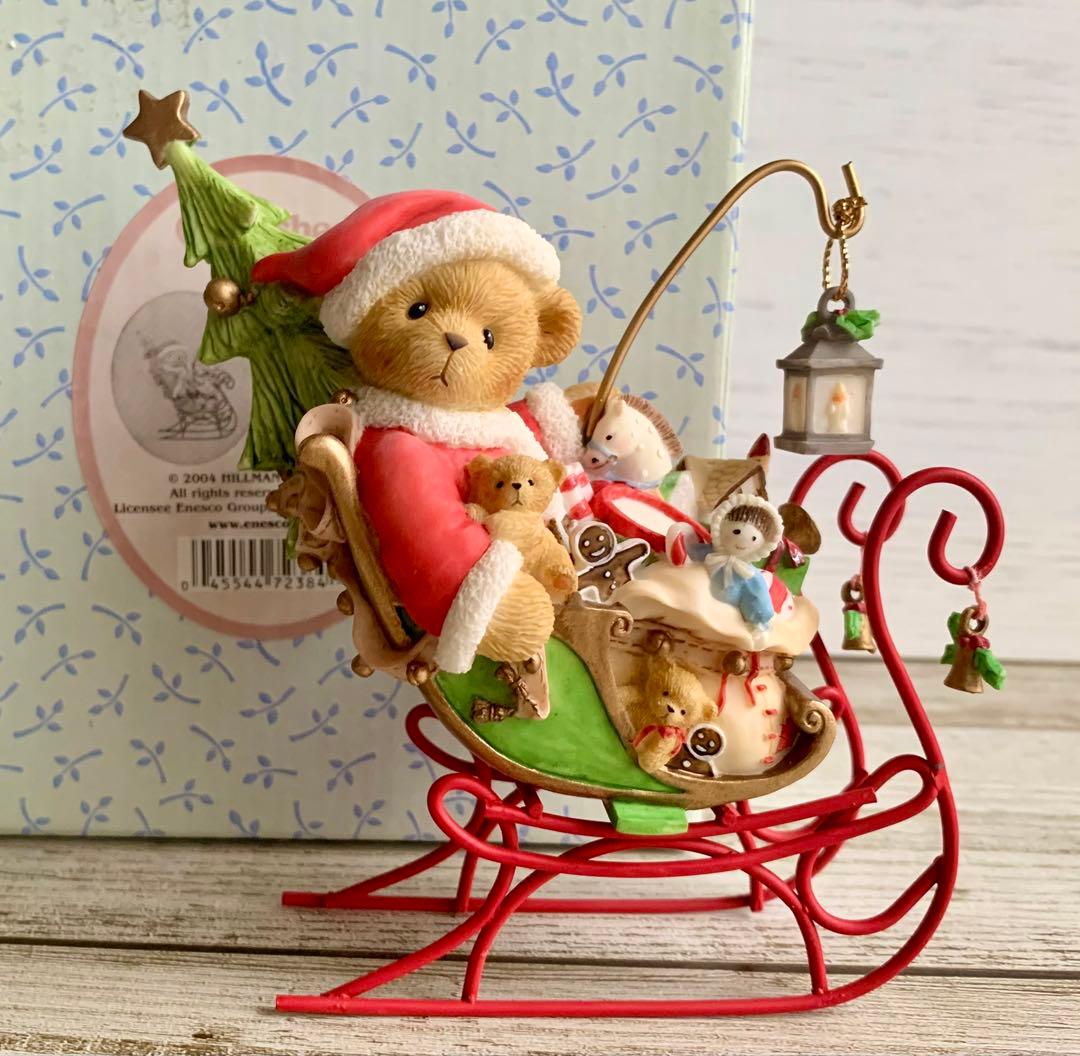 Cherished Teddies そりに乗ったサンタ くま クリスマス