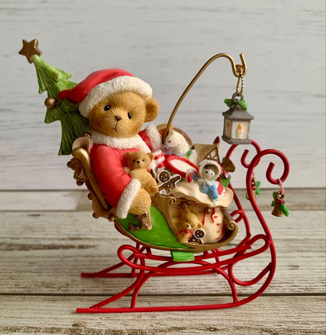 Cherished Teddies そりに乗ったサンタ くま クリスマス