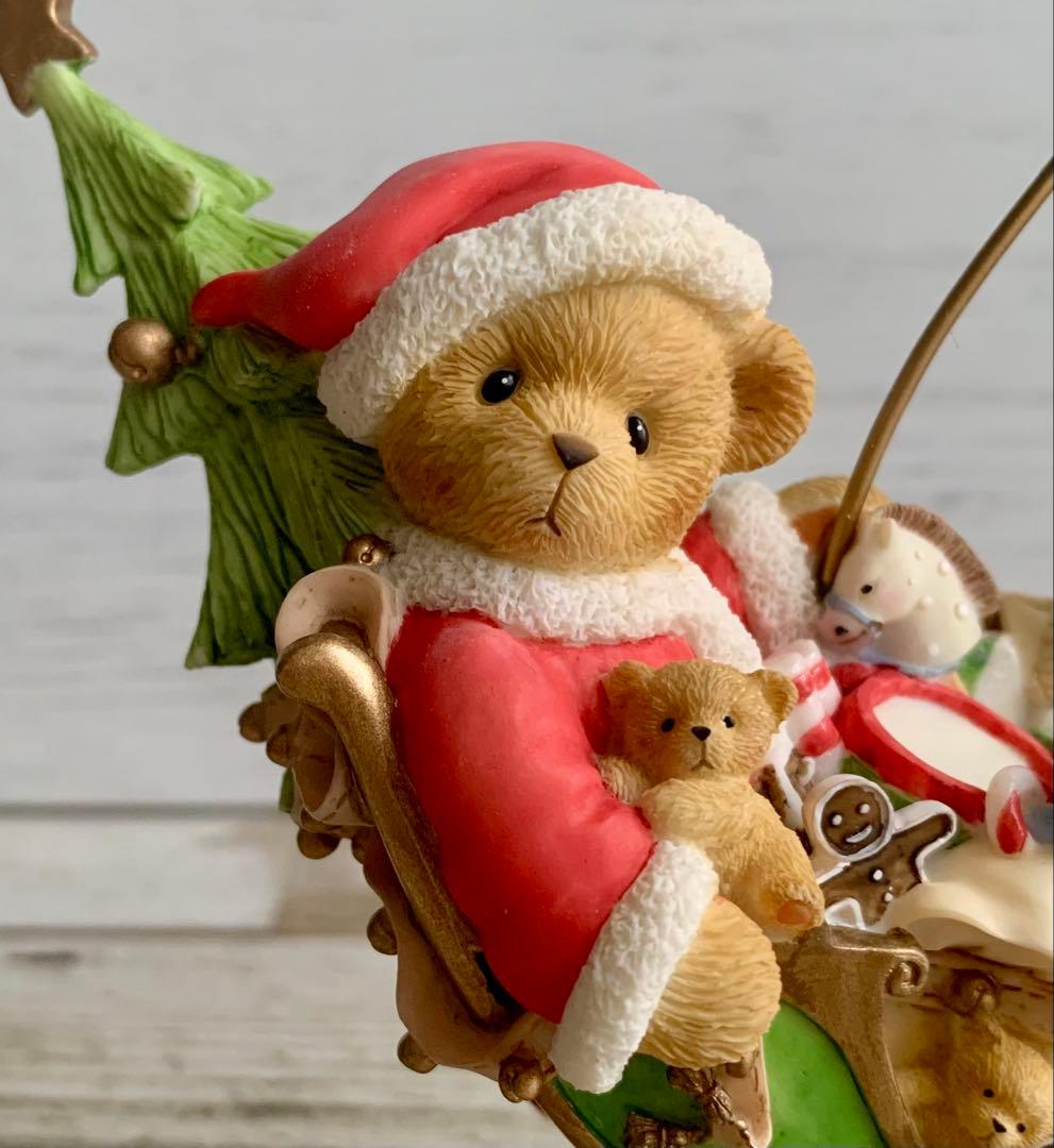 Cherished Teddies そりに乗ったサンタ くま クリスマス