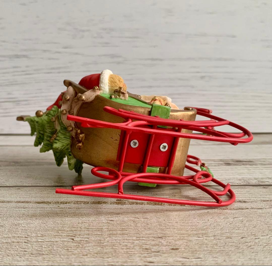 Cherished Teddies そりに乗ったサンタ くま クリスマス