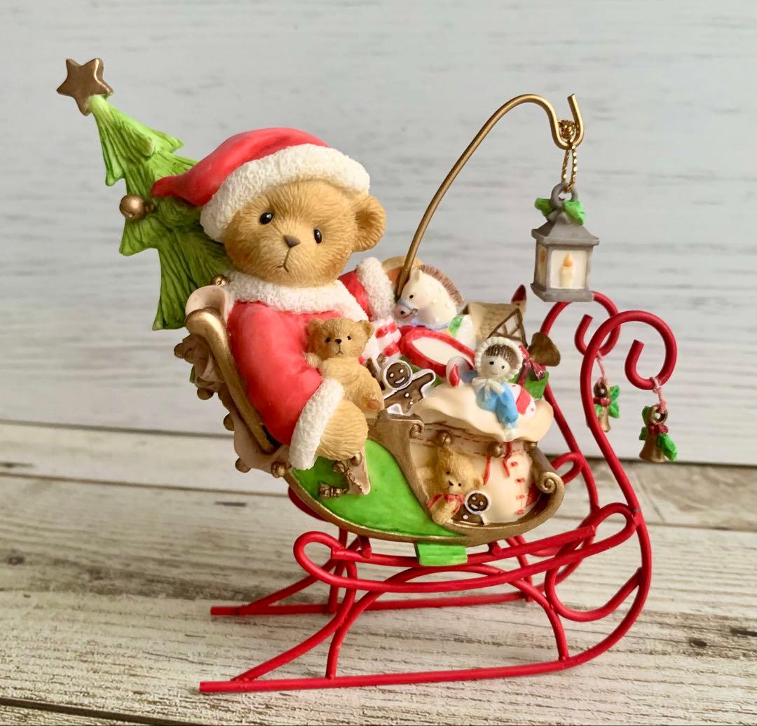 Cherished Teddies そりに乗ったサンタ くま クリスマス