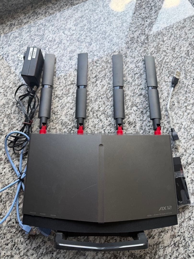 バッファローwifiルーターWXR-6000AX1セットアップカード付き