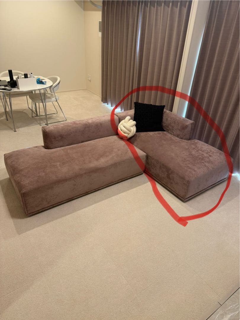 ①Francfranc フランフラン メーネ ソファ カウチ 2 R ピンク