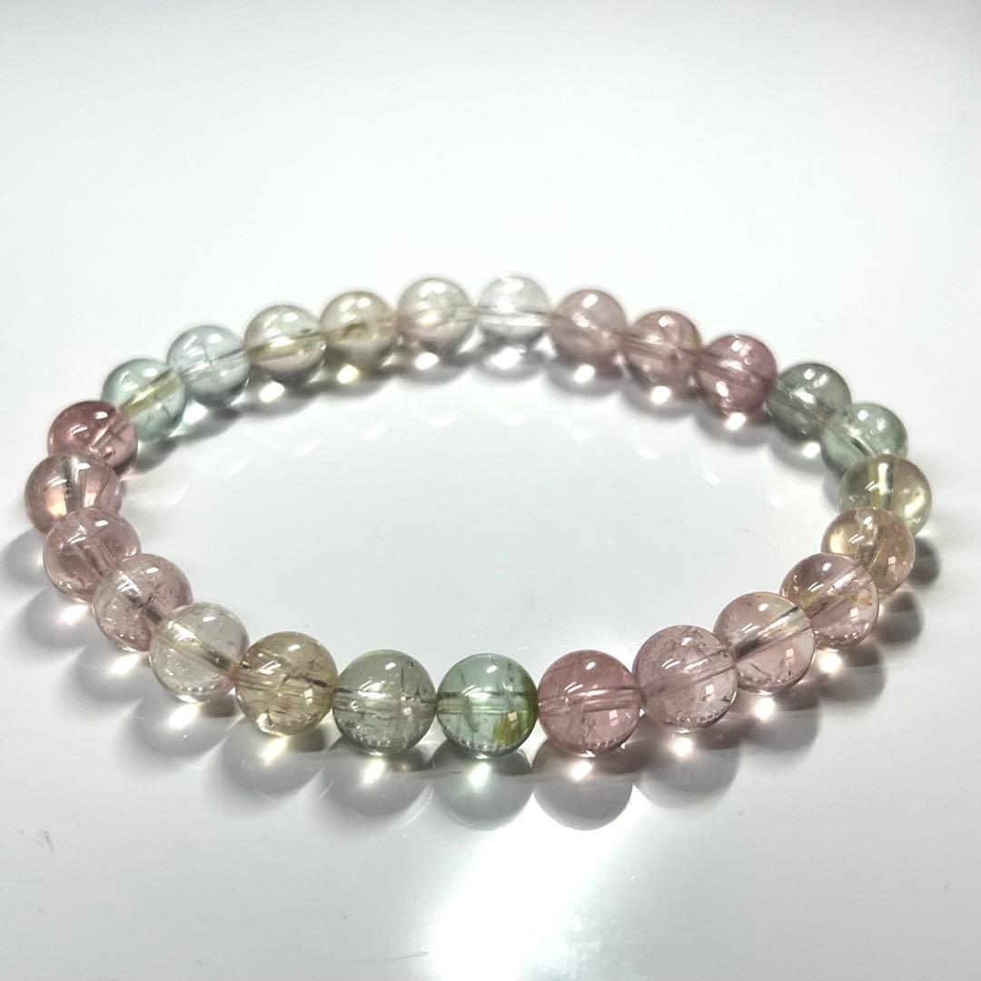 高品質　マルチカラートルマリンブレスレット　透明感良き　12