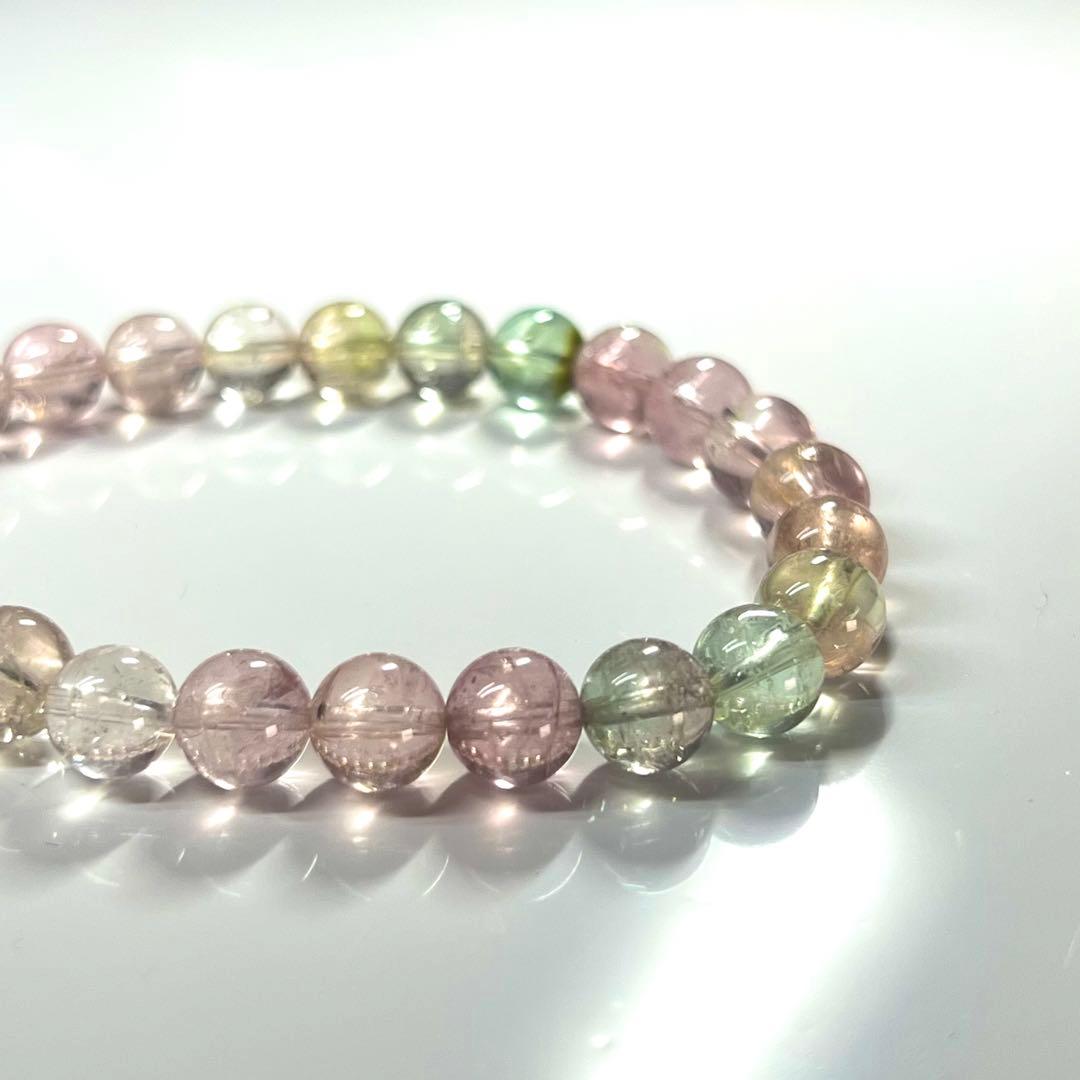高品質　マルチカラートルマリンブレスレット　透明感良き　12