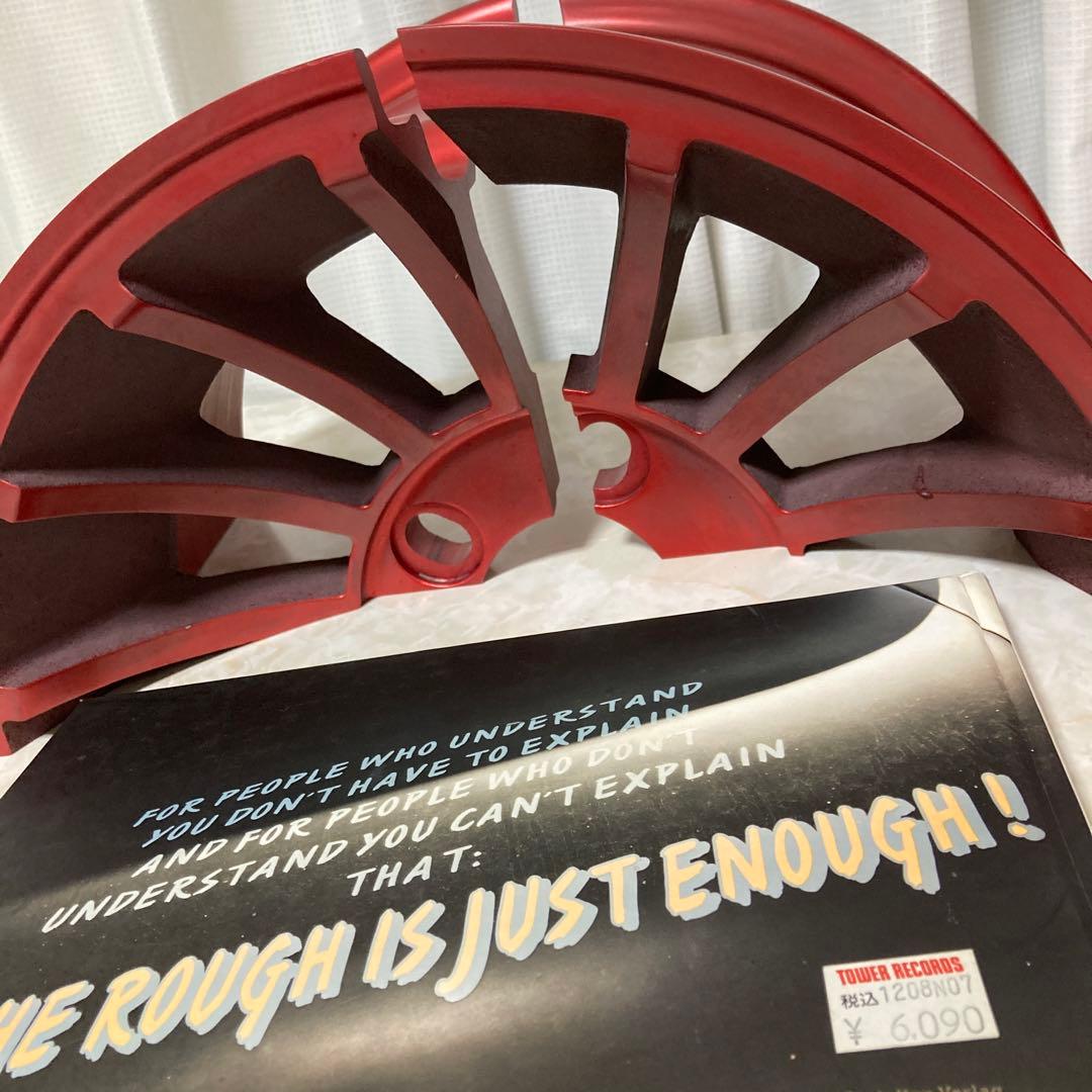 アメリカのアルミホィールで作ったブックエンド　洋書一冊付き　レア