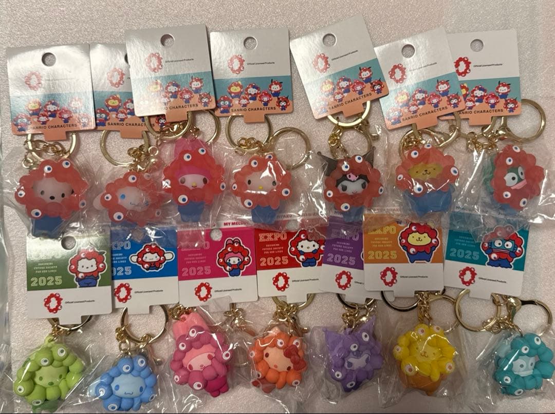 クリア・推しカラー ミャクミャクサンリオキーホルダー 関西万博コンプリート各7種