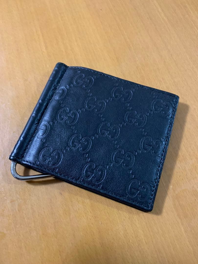 グッチ マネークリップ GG 二つ折り ブラック