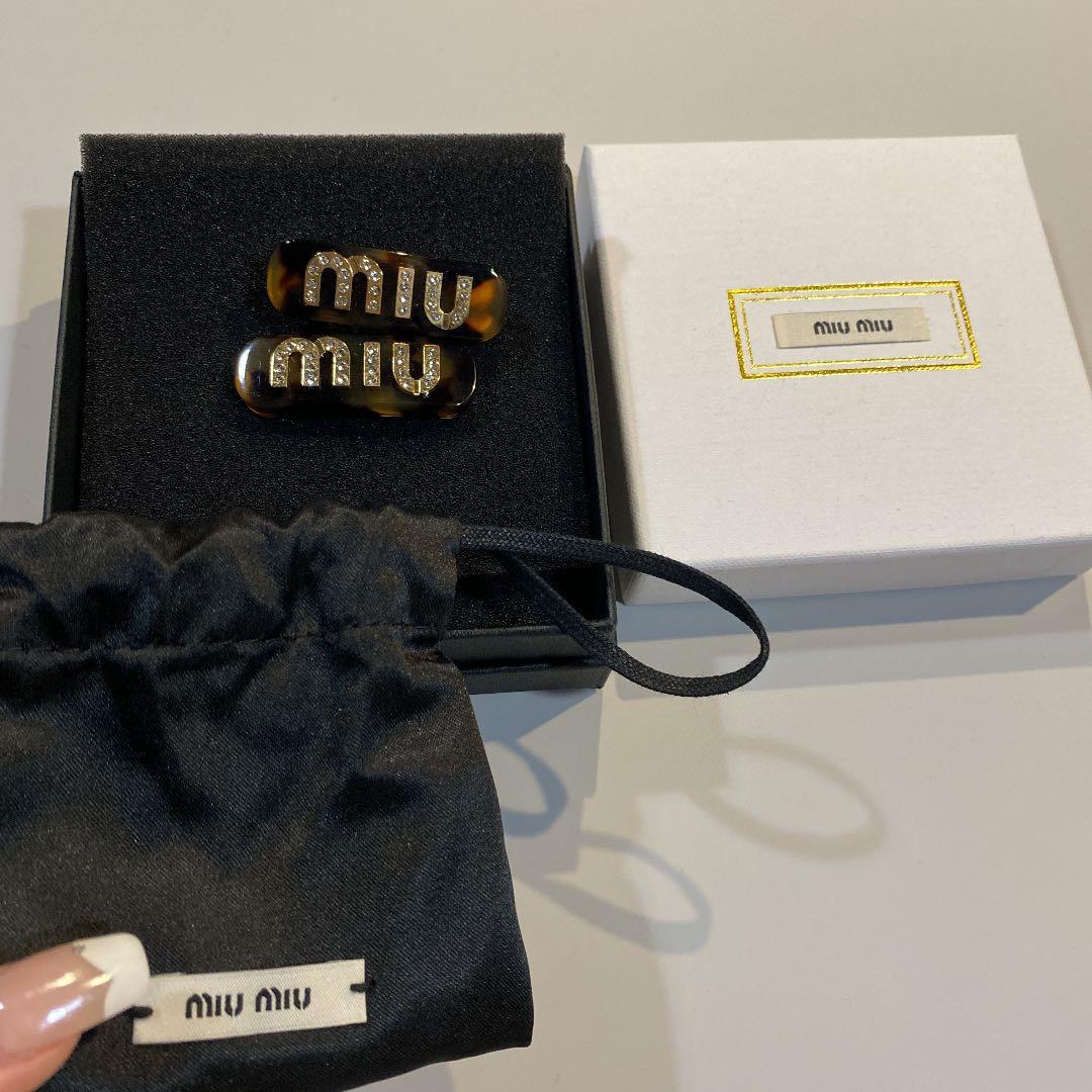 miumiu べっこう　ヘアクリップ