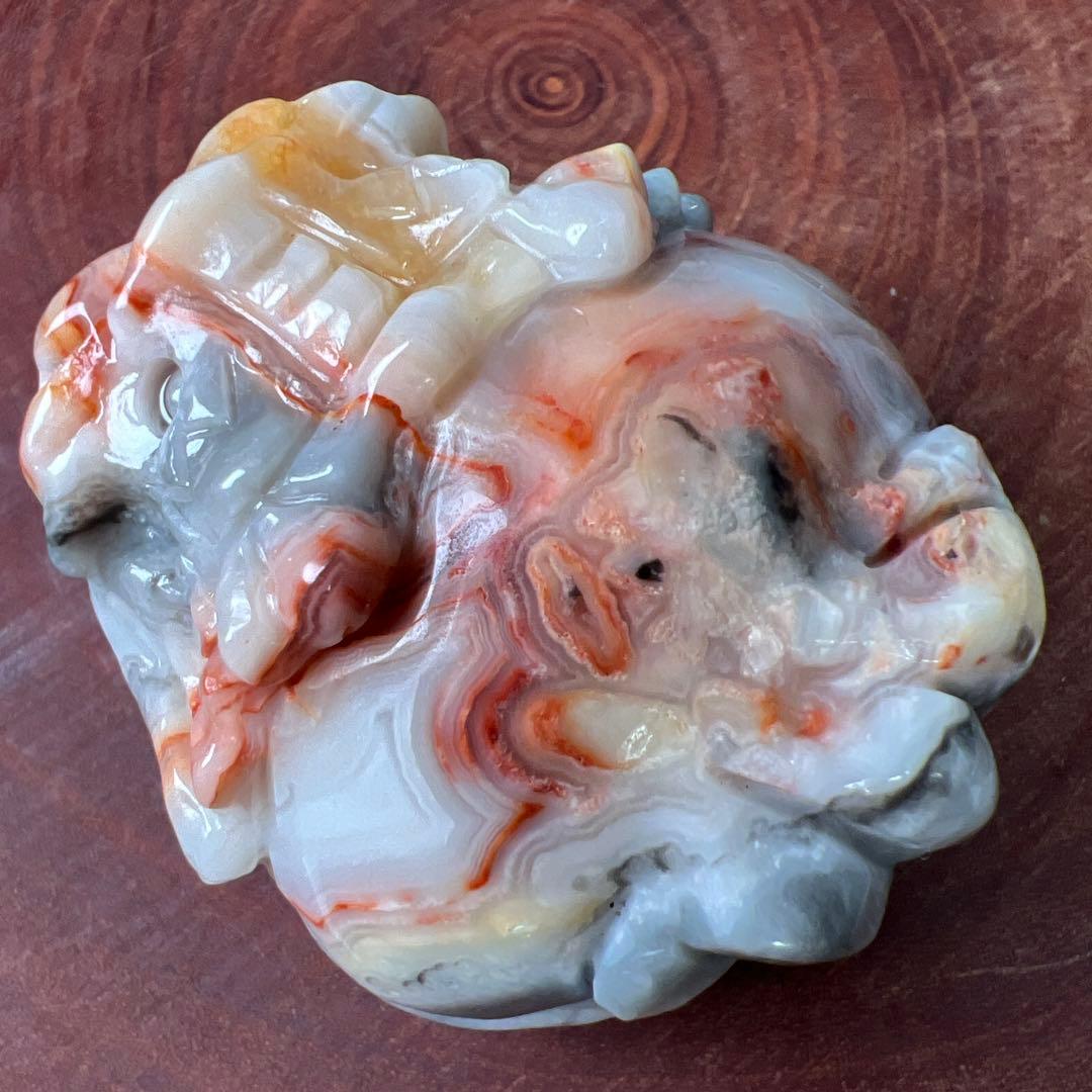 天然石　ロングイ　メキシコ瑪瑙　メキシコクレイジーアゲート　228グラム