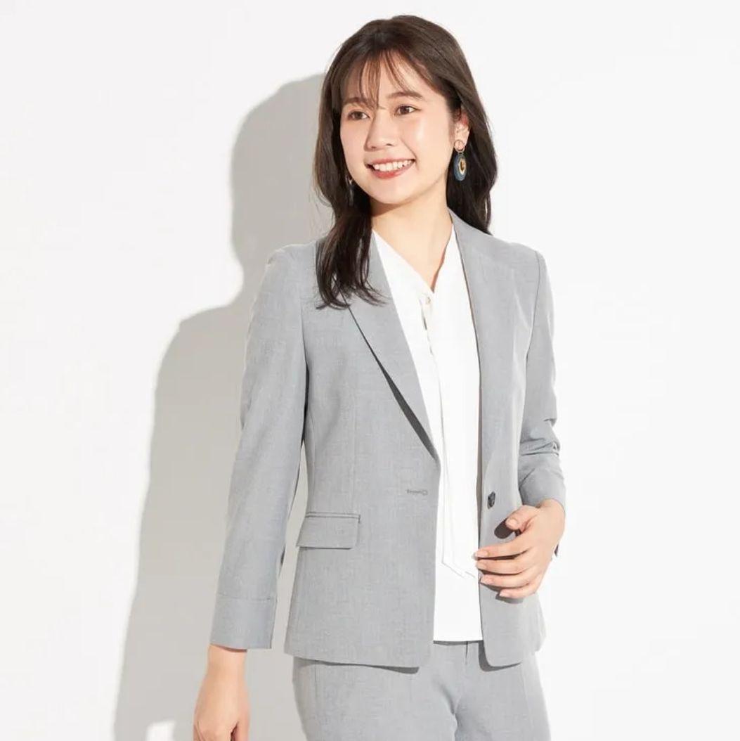 洗える Les Mues セオa テーラードジャケット&クロップドパンツ セット