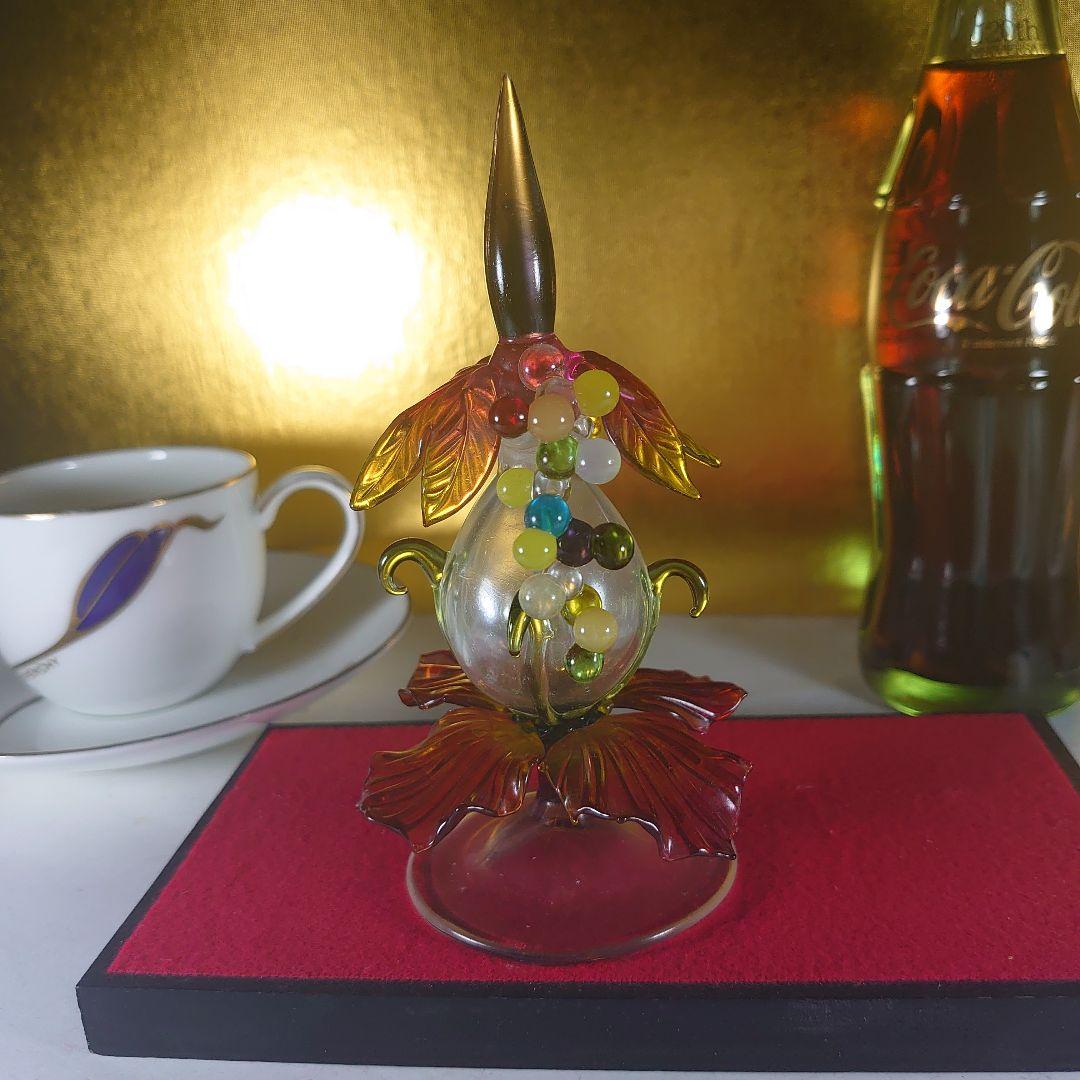 ガラス工芸品　香水瓶　木の実