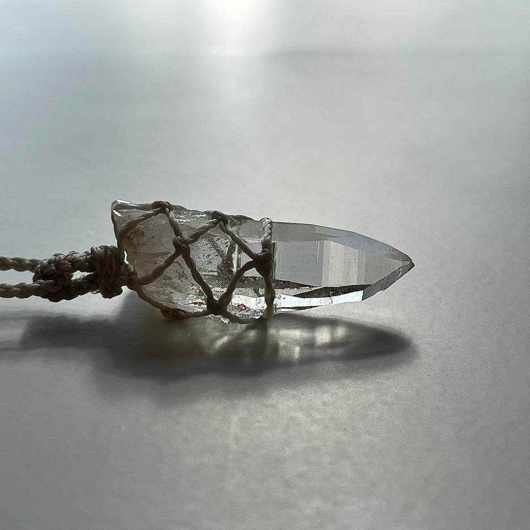 ヒマラヤ水晶 ガネッシュヒマール ＊ マクラメペンダント ネックレス ①