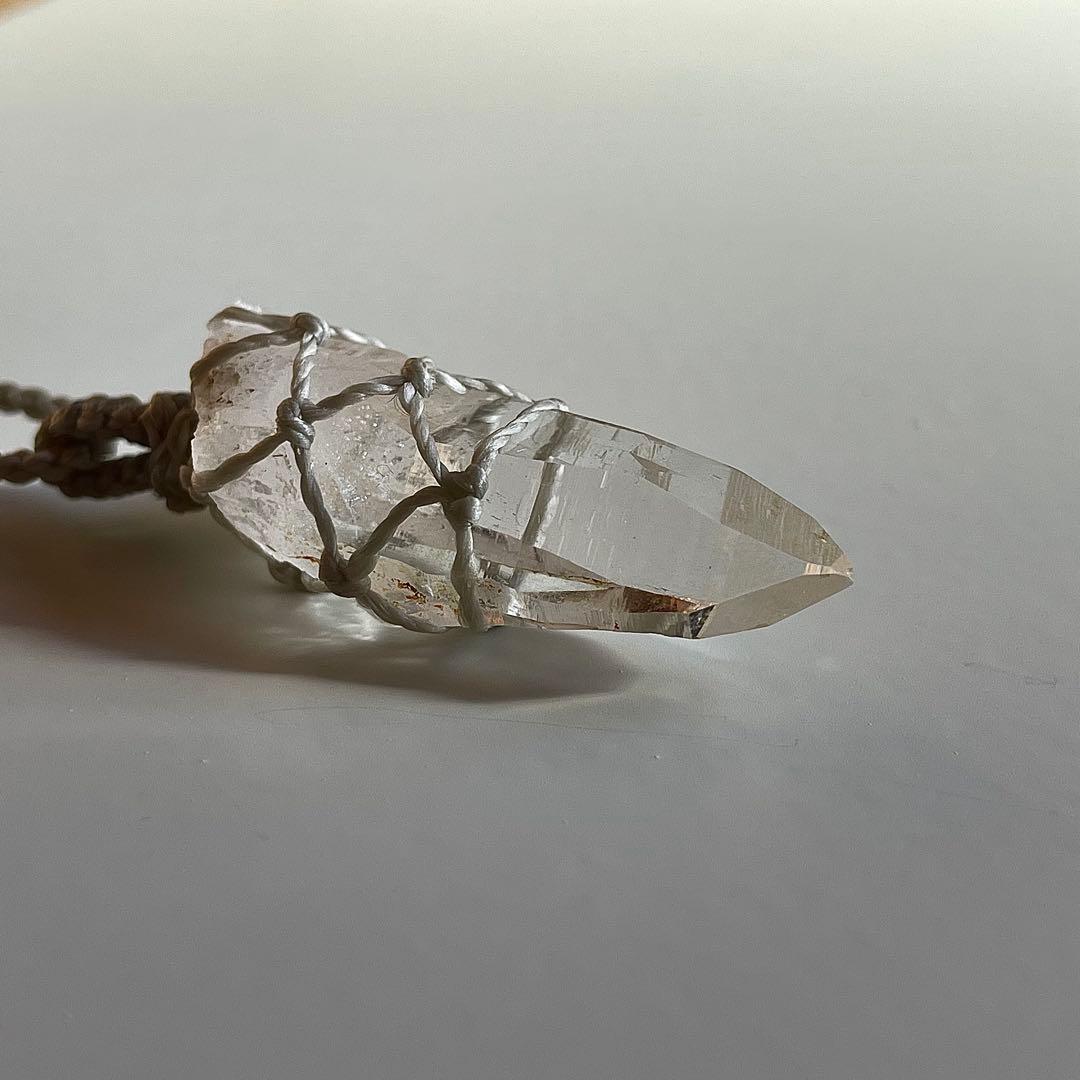 ヒマラヤ水晶 ガネッシュヒマール ＊ マクラメペンダント ネックレス ①