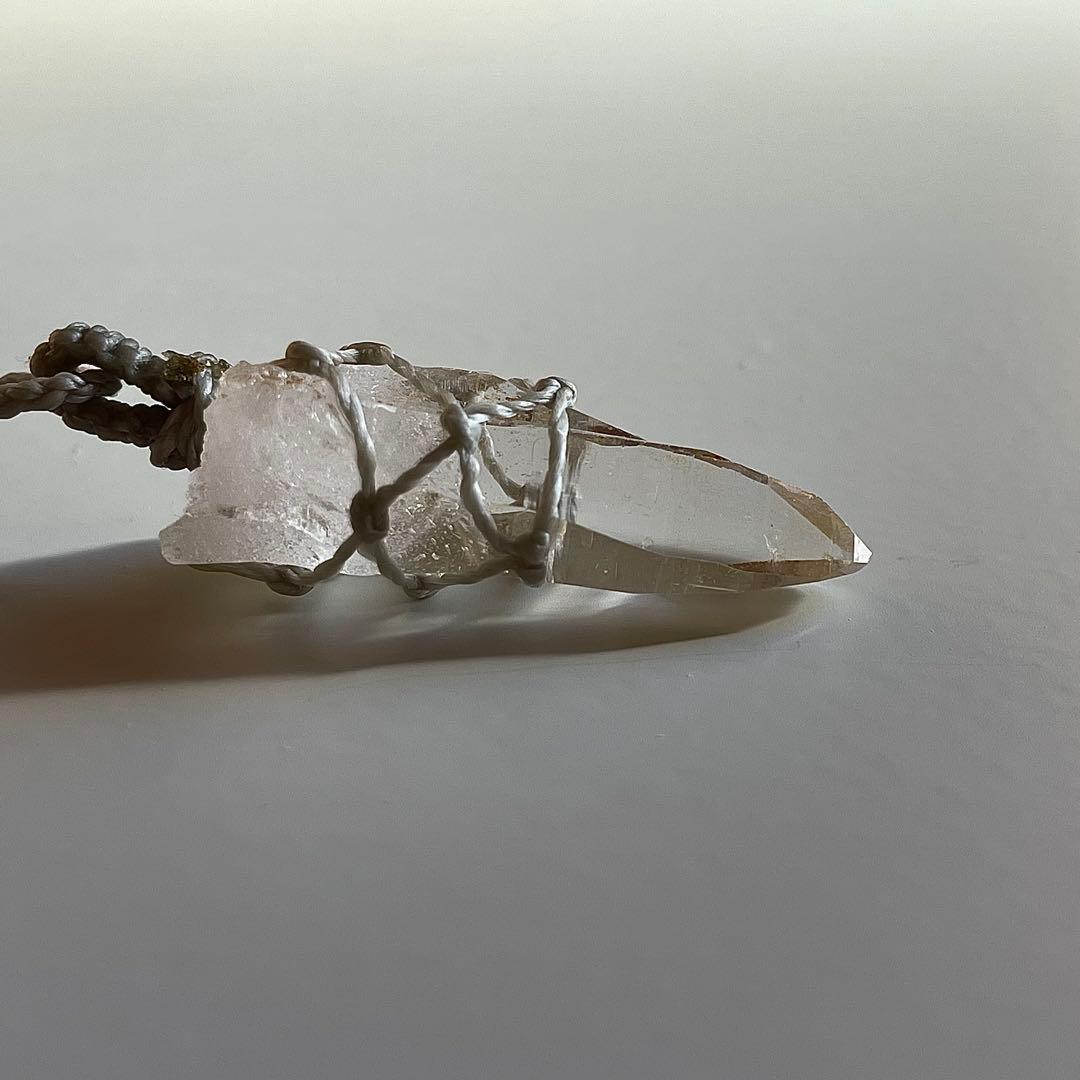 ヒマラヤ水晶 ガネッシュヒマール ＊ マクラメペンダント ネックレス ①