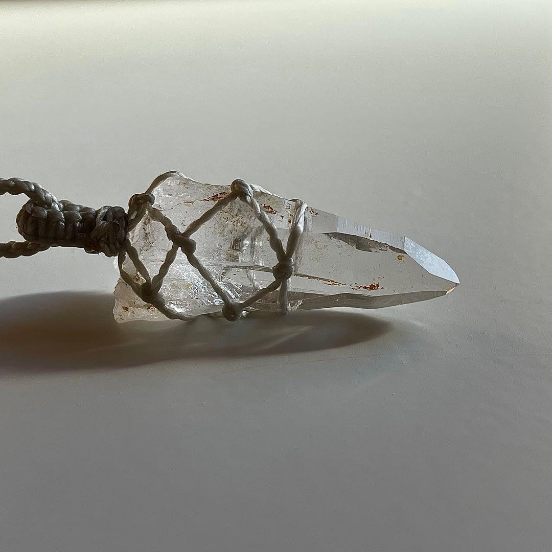 ヒマラヤ水晶 ガネッシュヒマール ＊ マクラメペンダント ネックレス ①