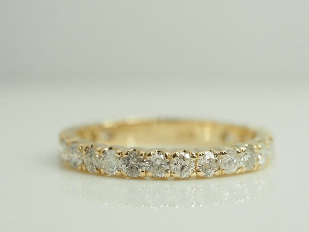 1.02ct!! K18YG 天然ダイヤモンド 3/4エタニティリング　12号