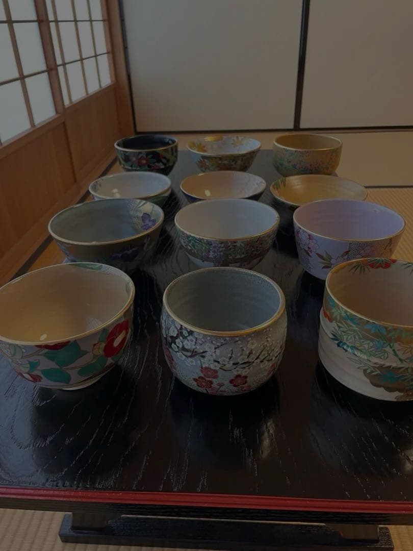 新品未使用品 桑野睦子 桑野むつ子 茶碗 京都御所 御所の花十二ヶ月セット