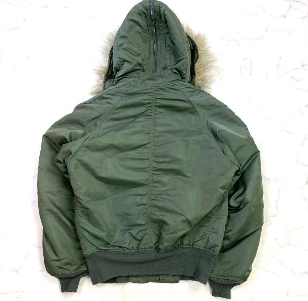 90s USA製 アルファ N-2B フライトジャケット カーキ S　D529