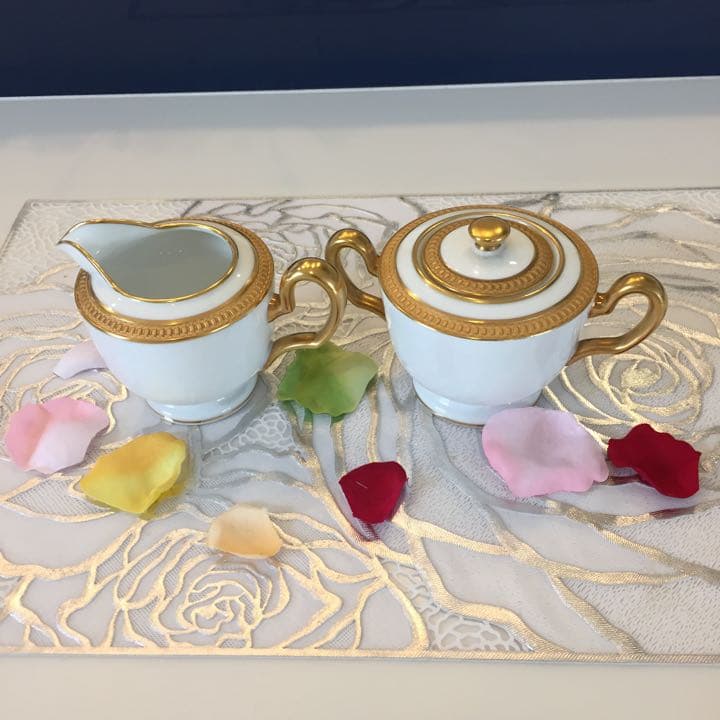 大倉陶園 金蝕  クラウンエンボスポット&クリーマー  新品