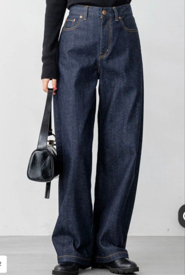 【美品】大きいサイズ44＊２３区DENIM 見上愛さん ワイドデニム