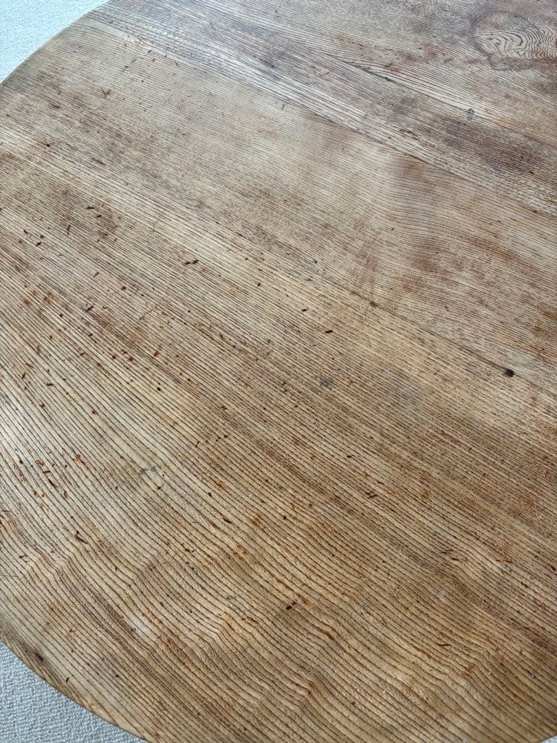 古いちゃぶ台　円形木製座卓