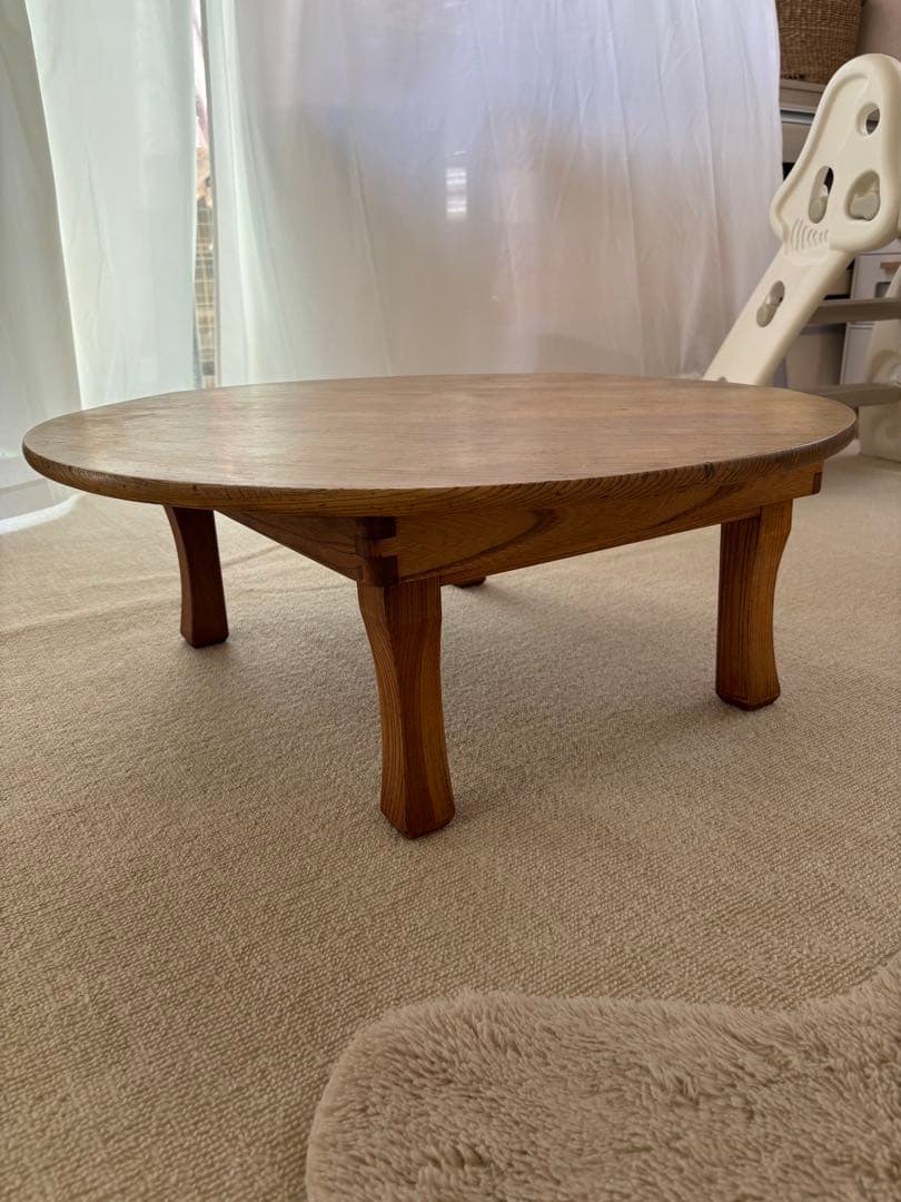 古いちゃぶ台　円形木製座卓