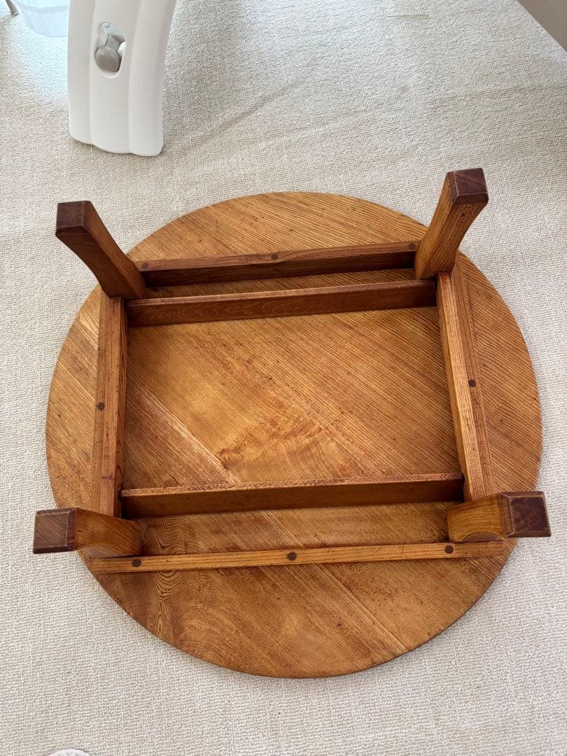 古いちゃぶ台　円形木製座卓