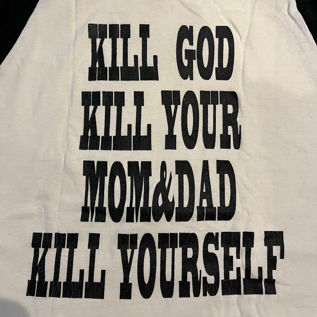 【USA製】90s マリリンマンソン × スヌーピー 7分袖 ラグランTシャツL