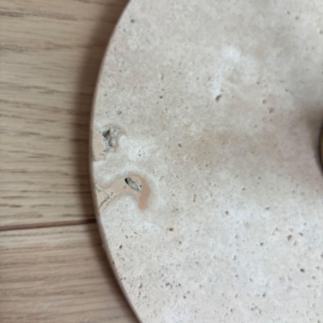 トラバーチン石　サイドテーブル　飾り台