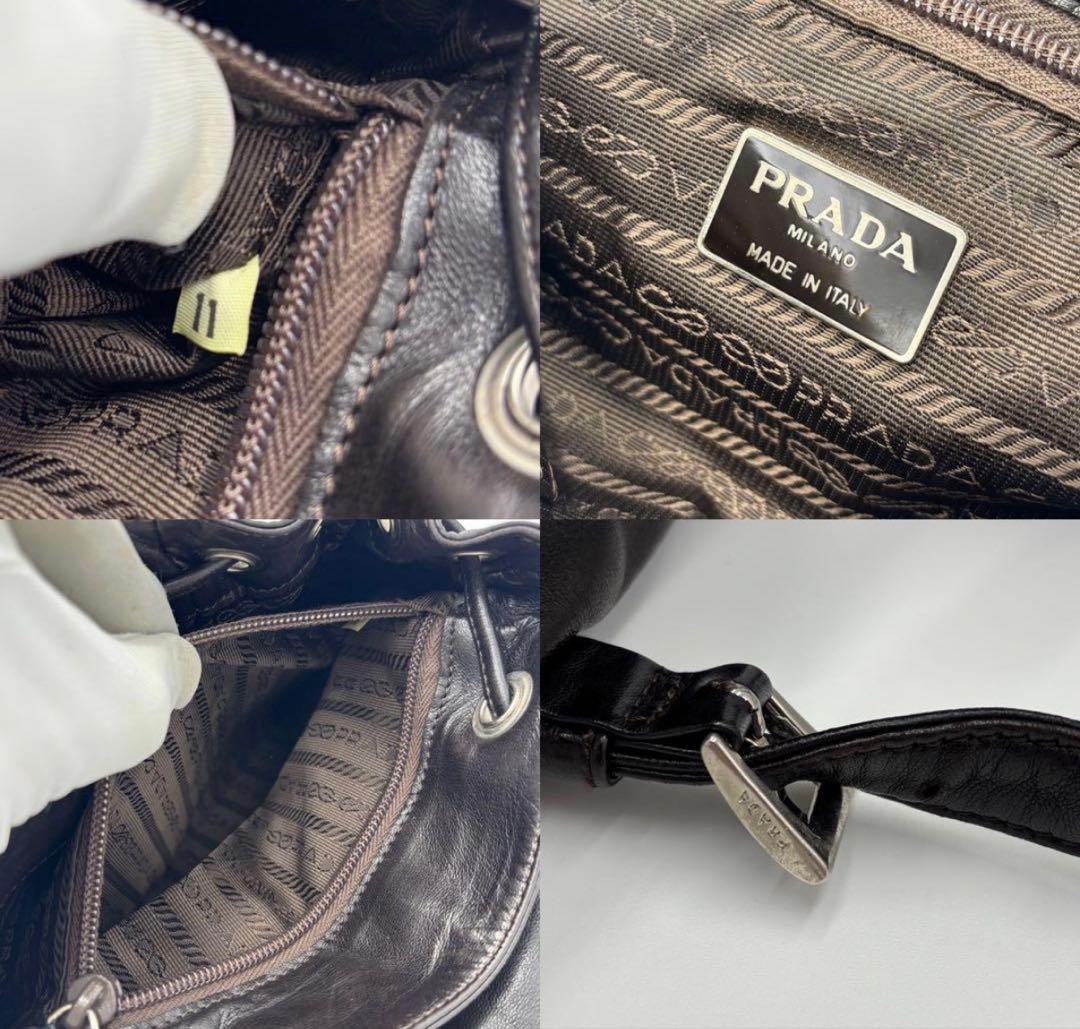 極美品 PRADA オールレザー リュック ブラック