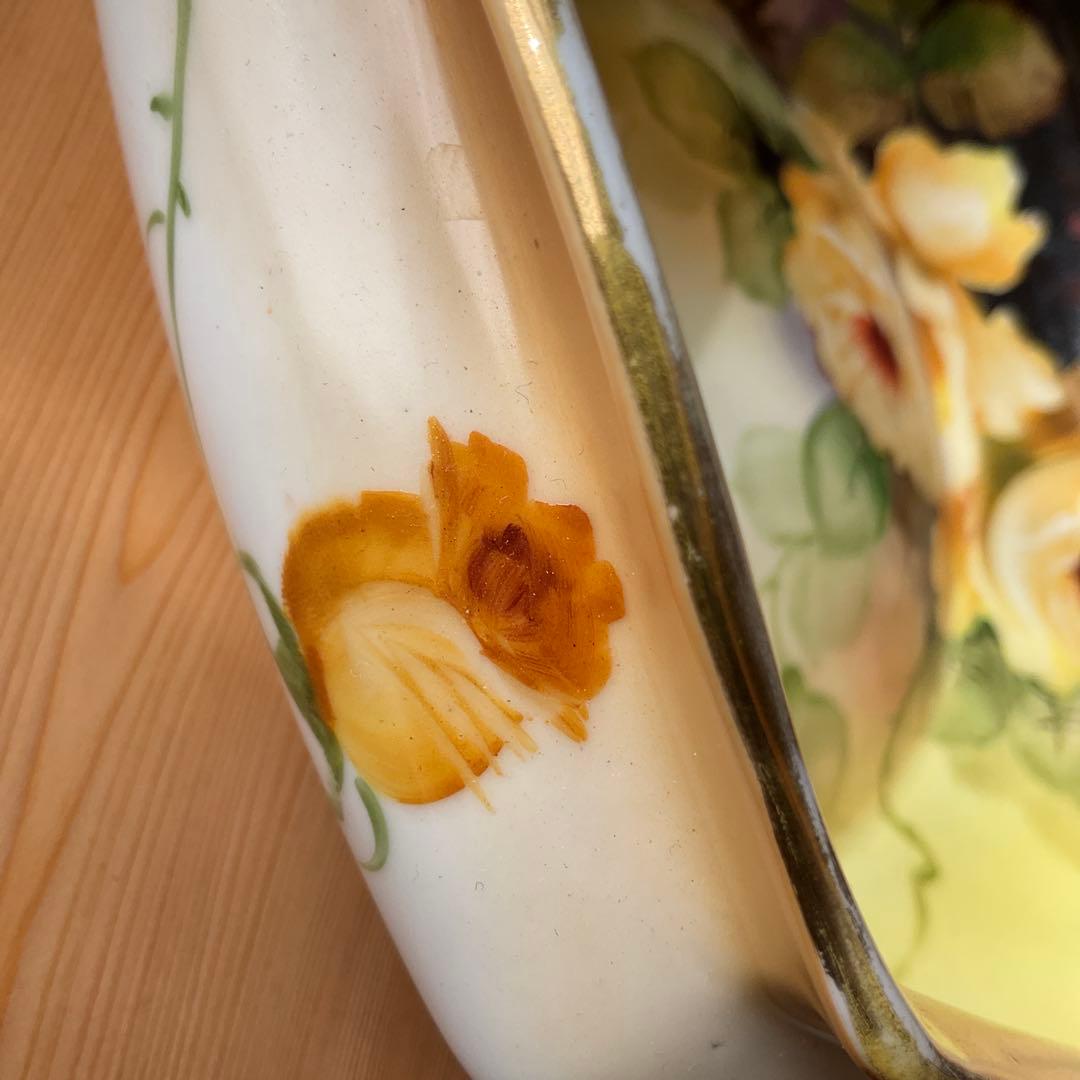 1911年頃　アンティーク　オールドノリタケ　ハンドペイント　イエローローズ