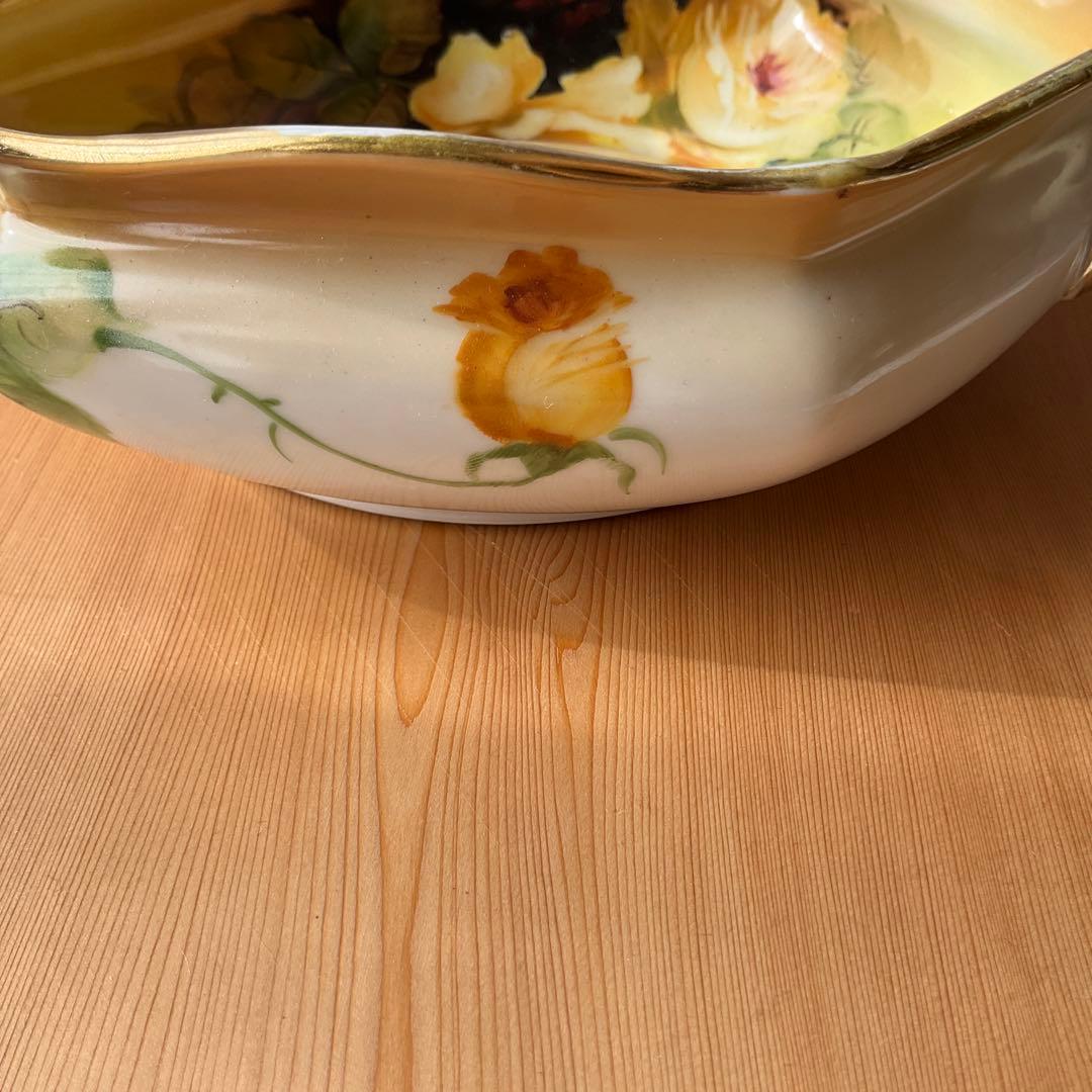 1911年頃　アンティーク　オールドノリタケ　ハンドペイント　イエローローズ