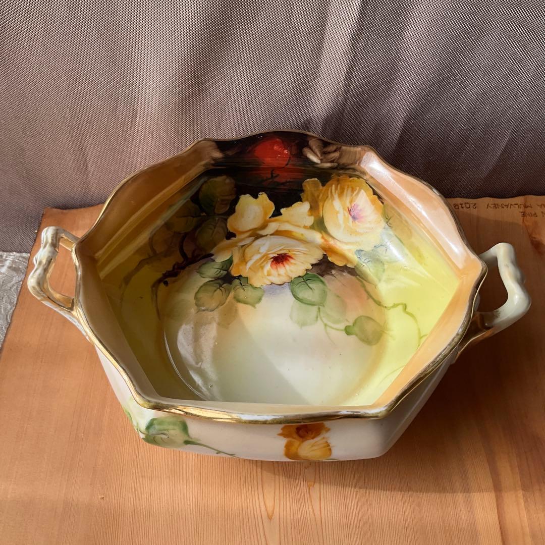 1911年頃　アンティーク　オールドノリタケ　ハンドペイント　イエローローズ