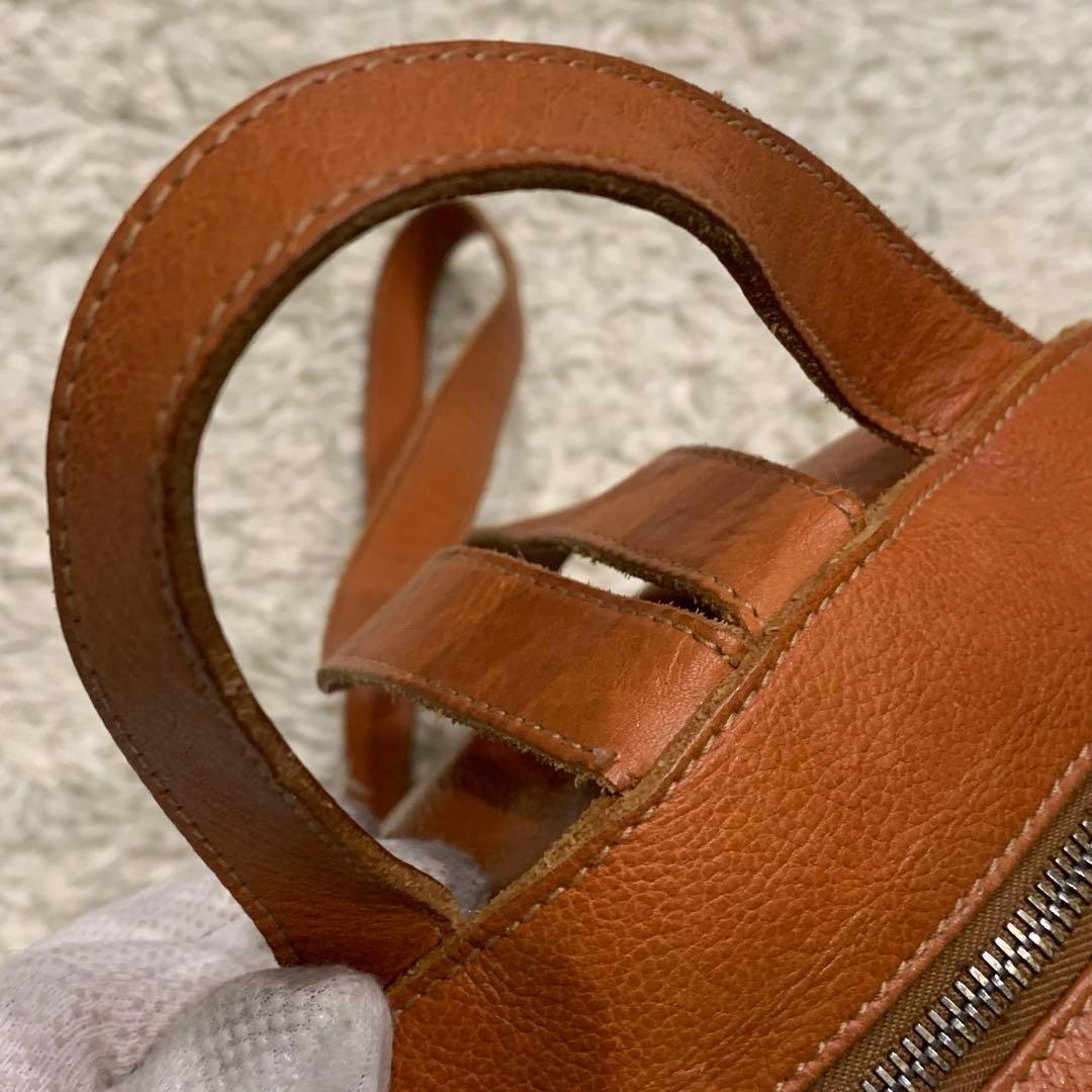 asa　イルビゾンテ リュック オールレザー ロゴ型押し ブラウン